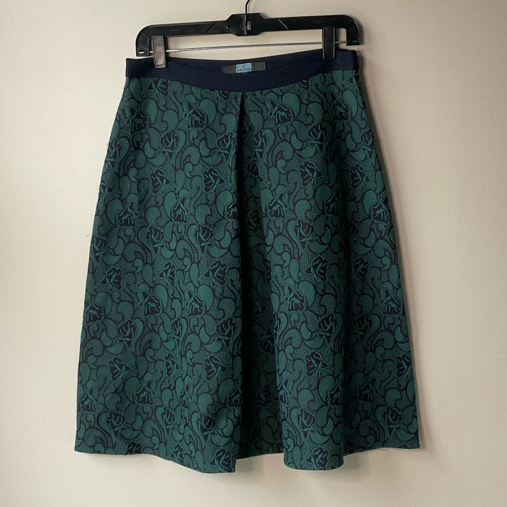 Eva Franco Green & Navy A-Line Skirt Size 8